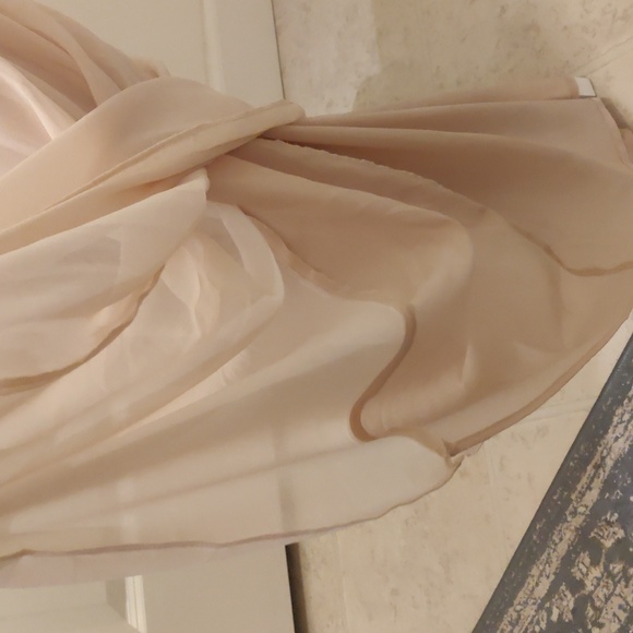 WAYF The Wesley Cowl Neck Chiffon Gown in Champagne sz Small - Picture 13 of 13